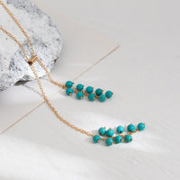 Thumbnail for Bohemia Adjustable Turquoise Tassel Y Necklace - ArtGalleryZen