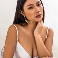 Thumbnail for Bohemia Crystal Tassel Nose To Ear Chain - ArtGalleryZen