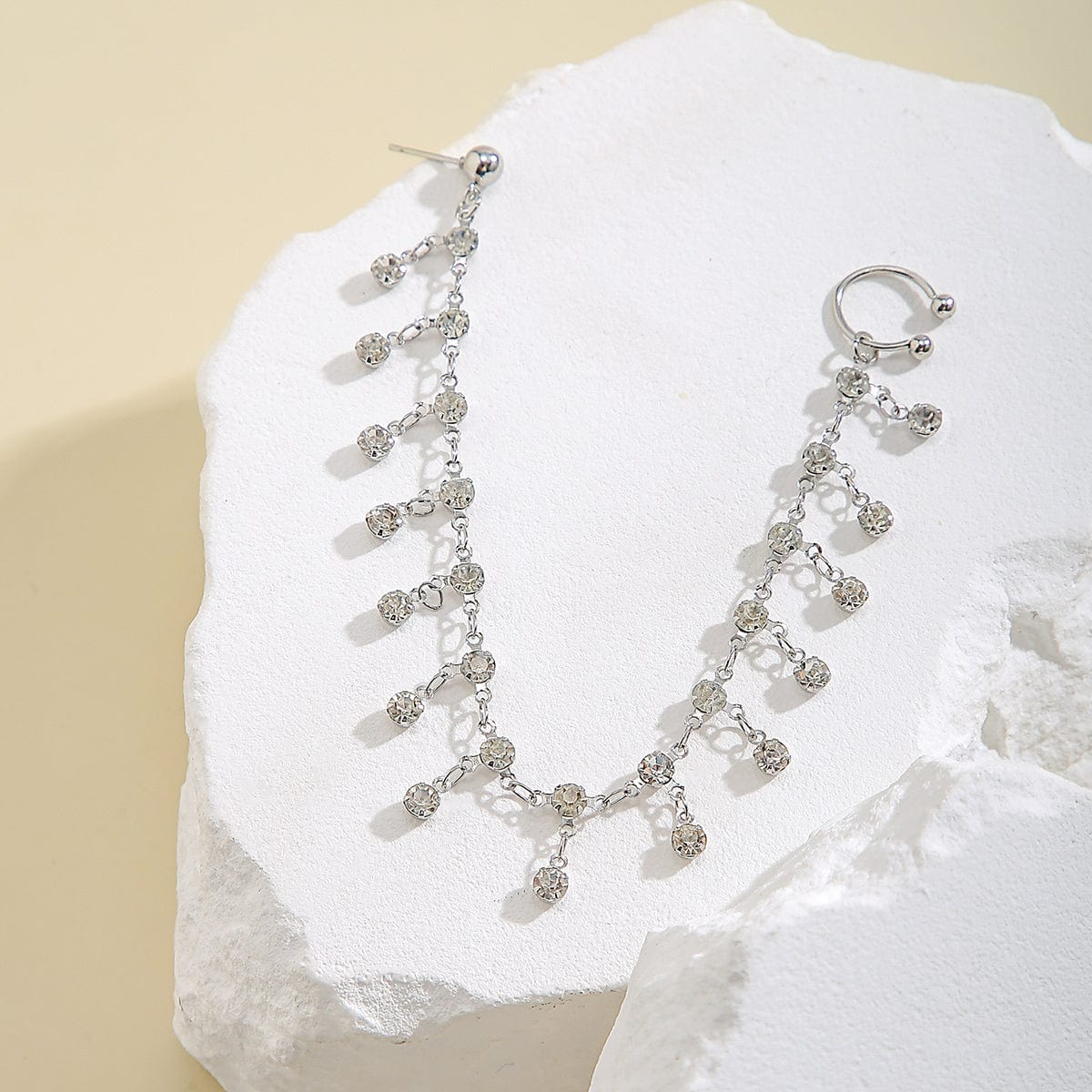 Bohemia Crystal Tassel Nose To Ear Chain - ArtGalleryZen