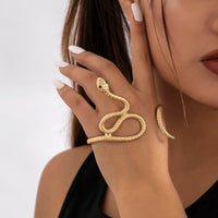 Thumbnail for Bohemia CZ Inlaid Snake Palm Cuff Bracelet - ArtGalleryZen