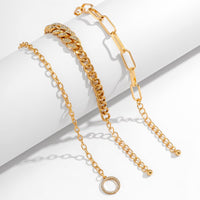 Thumbnail for Bohemia CZ Inlaid Toggle Clasp Cable Curb Chain Stackable Anklet Set - ArtGalleryZen