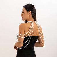 Thumbnail for Bohemia Layered Pearl Chain Shoulder Necklace - ArtGalleryZen