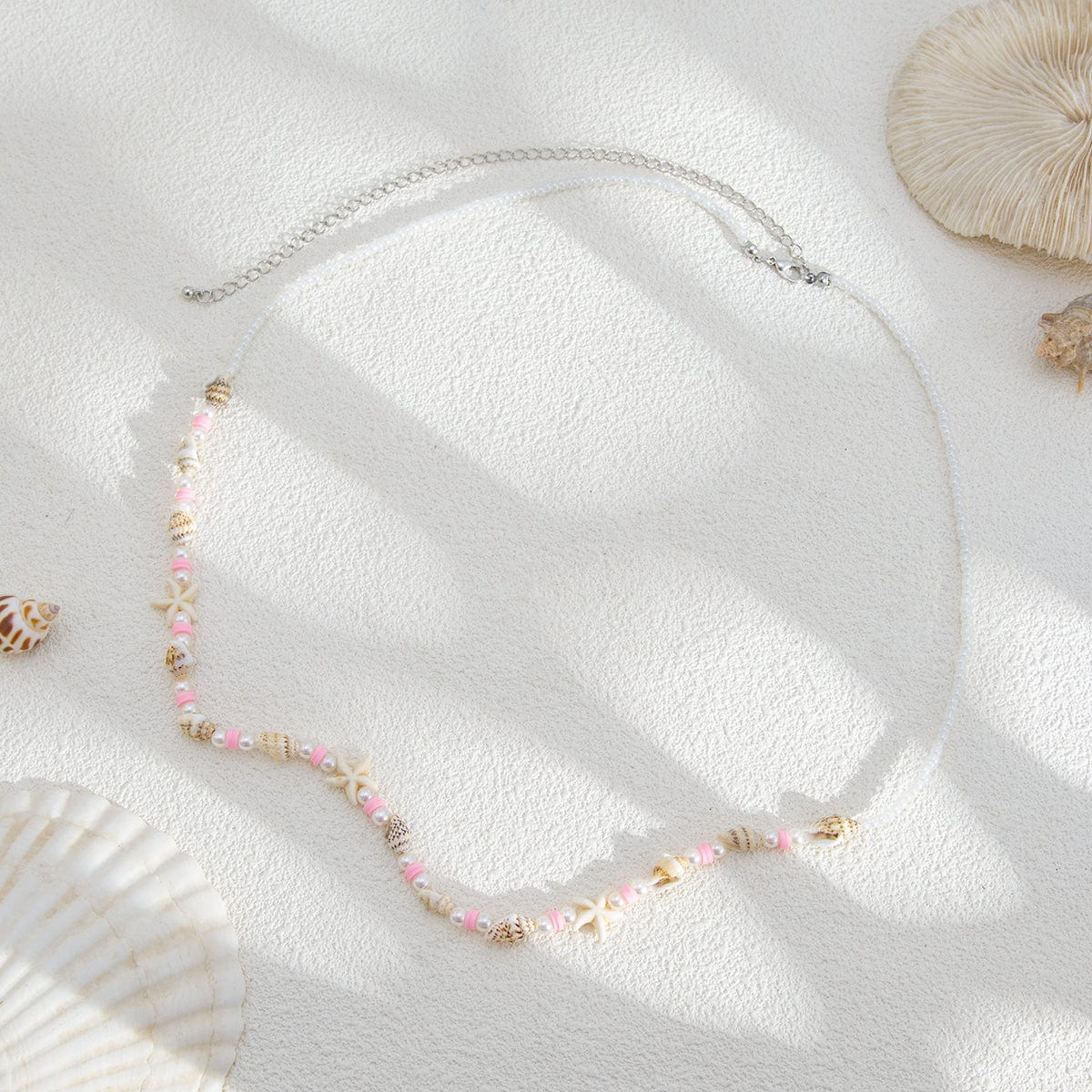 Bohemia Layered Pearl Conch Starfish Charm Waist Chain - ArtGalleryZen