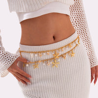 Thumbnail for Bohemia Layered Pearl Conch Starfish Charm Waist Chain - ArtGalleryZen