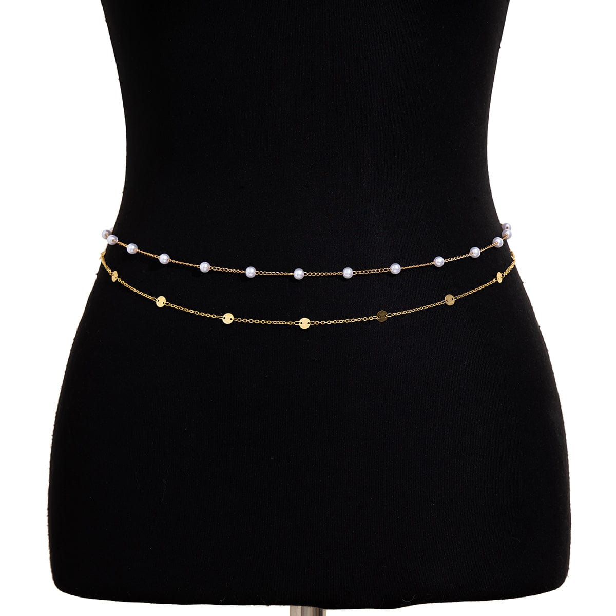 Bohemia Layered Pearl Sequin Saturn Belly Chain Set - ArtGalleryZen