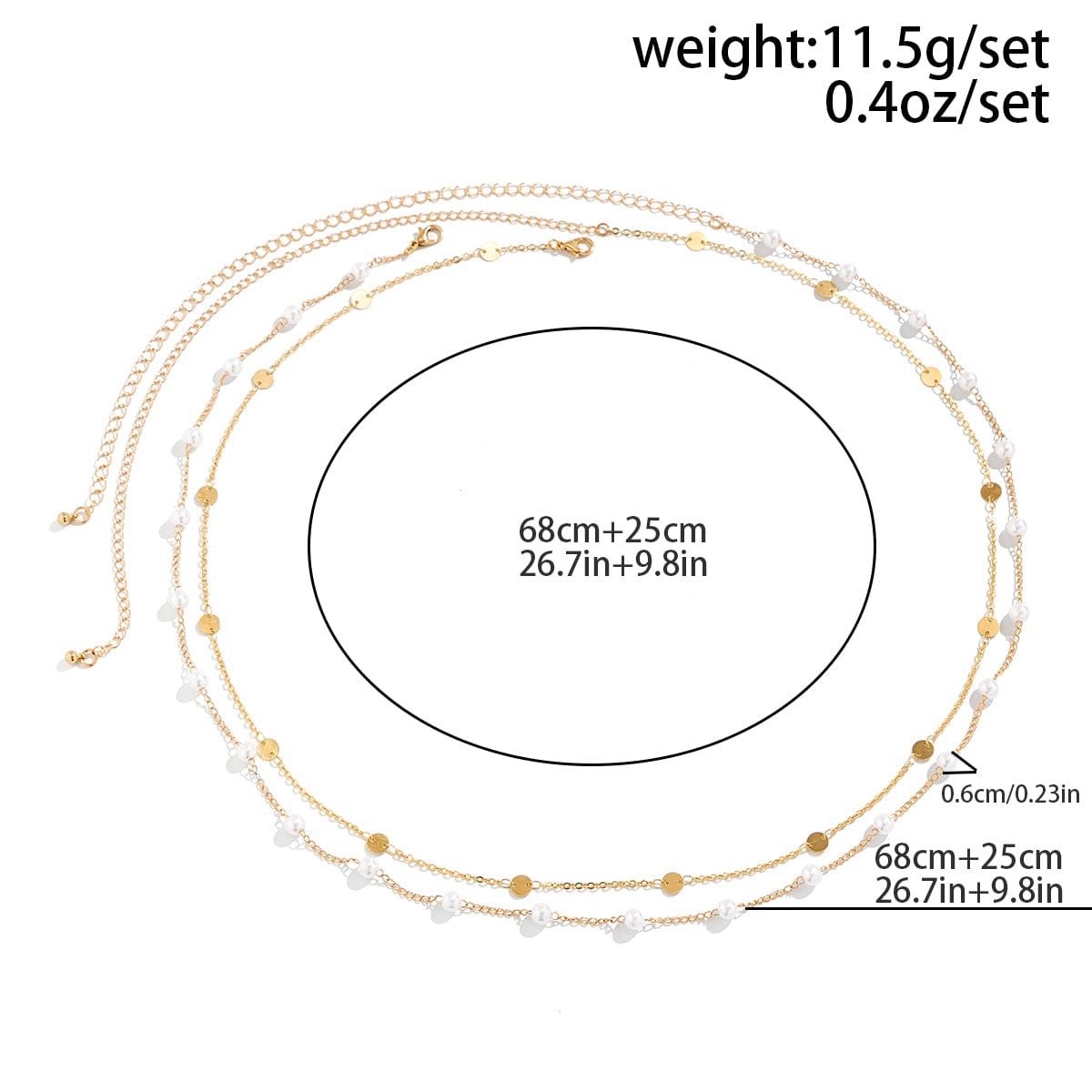 Bohemia Layered Pearl Sequin Saturn Belly Chain Set - ArtGalleryZen