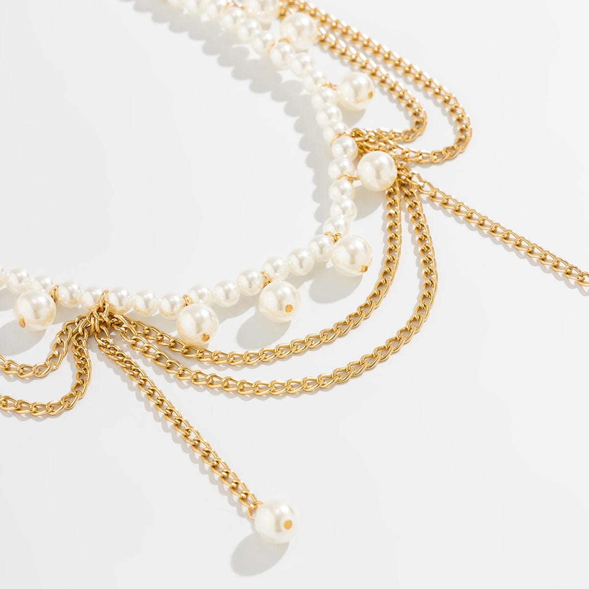 Bohemia Layered Pearl Tassel Curb Waist Chain - ArtGalleryZen