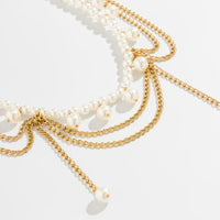 Thumbnail for Bohemia Layered Pearl Tassel Curb Waist Chain - ArtGalleryZen