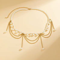 Thumbnail for Bohemia Layered Pearl Tassel Curb Waist Chain - ArtGalleryZen