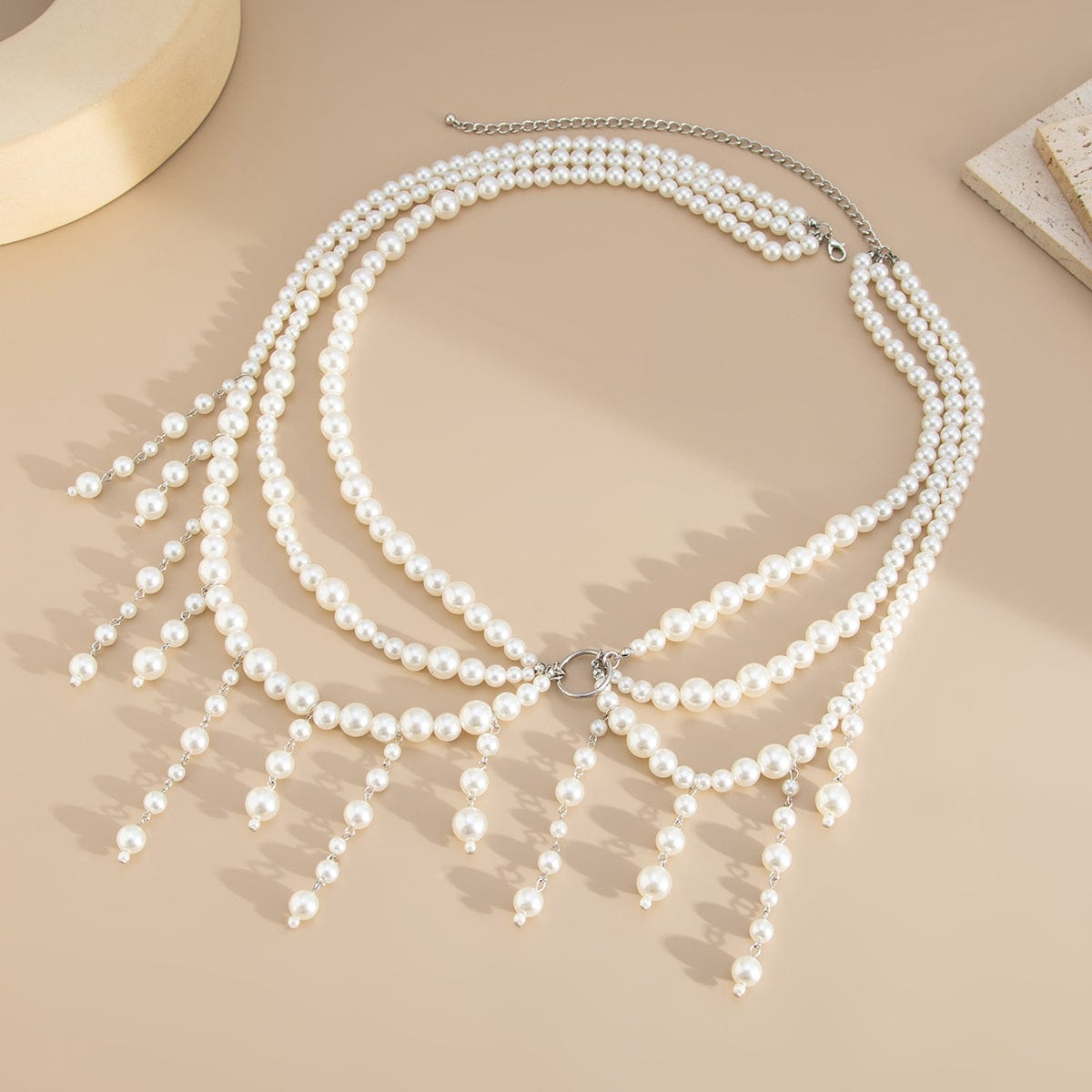 Bohemia Layered Pearl Tassel Waist Chain - ArtGalleryZen
