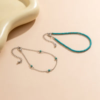 Thumbnail for Bohemia Layered Seed Beaded Turquoise Anklet Set - ArtGalleryZen