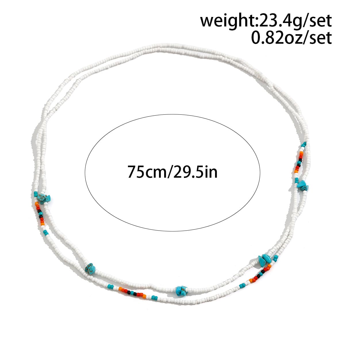 Bohemia Layered Seed Beaded Turquoise Belly Chain Set - ArtGalleryZen