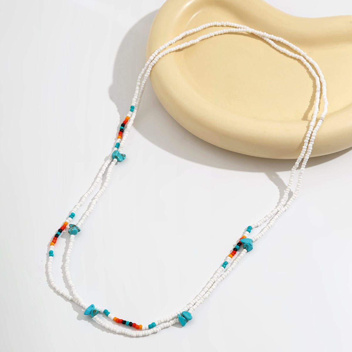 Bohemia Layered Seed Beaded Turquoise Belly Chain Set - ArtGalleryZen