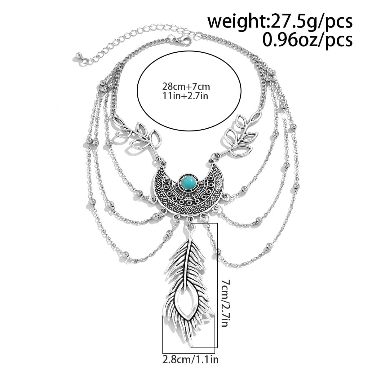 アクセサリー feather21&19chain with Turquoise Amazon.com: Turquoise Feather Pendant Necklace in Sterling