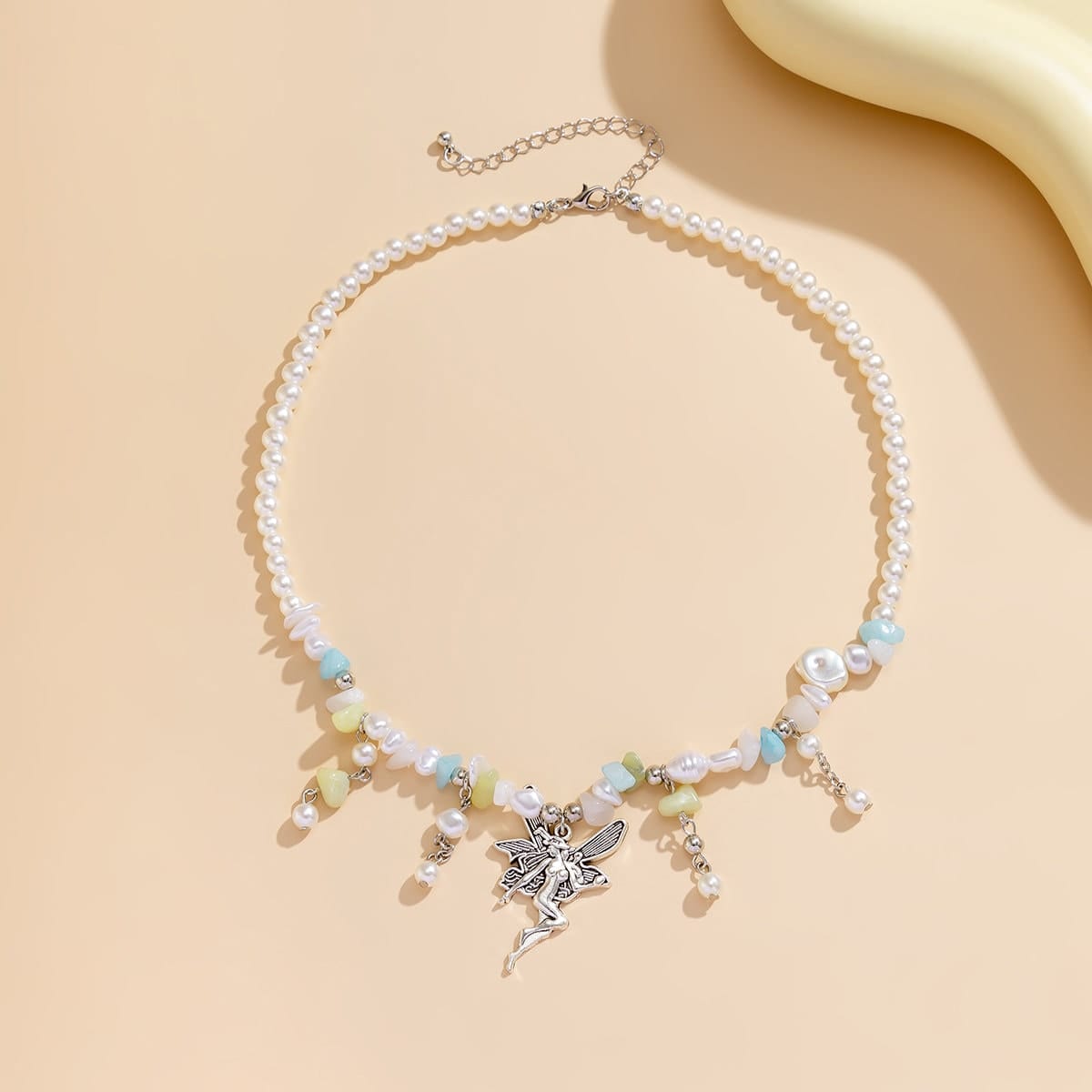 Bohemia Little Fairy Pendant Pearl Chain Tassel Necklace - ArtGalleryZen