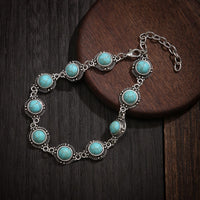 Thumbnail for Bohemia Natural Turquoise Anklet - ArtGalleryZen