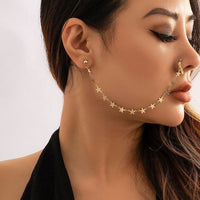 Thumbnail for Bohemia No Piercing Nose To Ear Star Chain - ArtGalleryZen