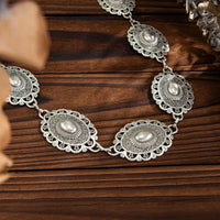 Thumbnail for Bohemia Pearl Inlaid Relief Oval Disk Waist Chain - ArtGalleryZen