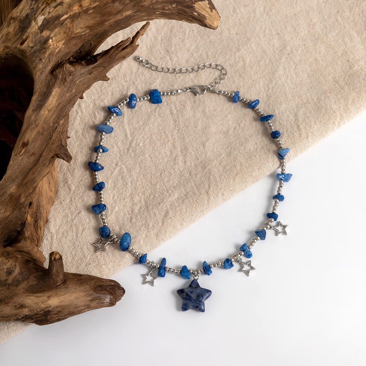 Bohemia Star Tassel Turquoise Stone Choker Necklace - ArtGalleryZen