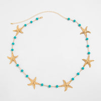 Thumbnail for Bohemia Textured Starfish Turquoise Waist Chain - ArtGalleryZen