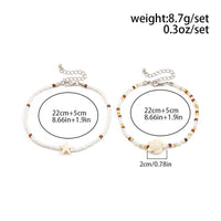 Thumbnail for Bohemia Turtle Starfish Charm Seed Beaded Anklet Set - ArtGalleryZen