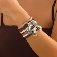 Thumbnail for Bohemian 6pcs Cactus Cowboy Hat Charm Polymer Clay Beaded Bracelet Set - ArtGalleryZen
