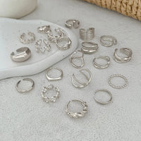 Thumbnail for Boho 20pcs Glossy Hollow Heart Wide Ring Set - ArtGalleryZen