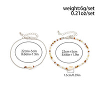 Thumbnail for Boho 2Pcs Shell Charm Beaded Curb Chain Anklet Set - ArtGalleryZen