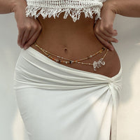 Thumbnail for Boho 2pcs Turquoise Crystal Seed Beaded Belly Chain Set - ArtGalleryZen