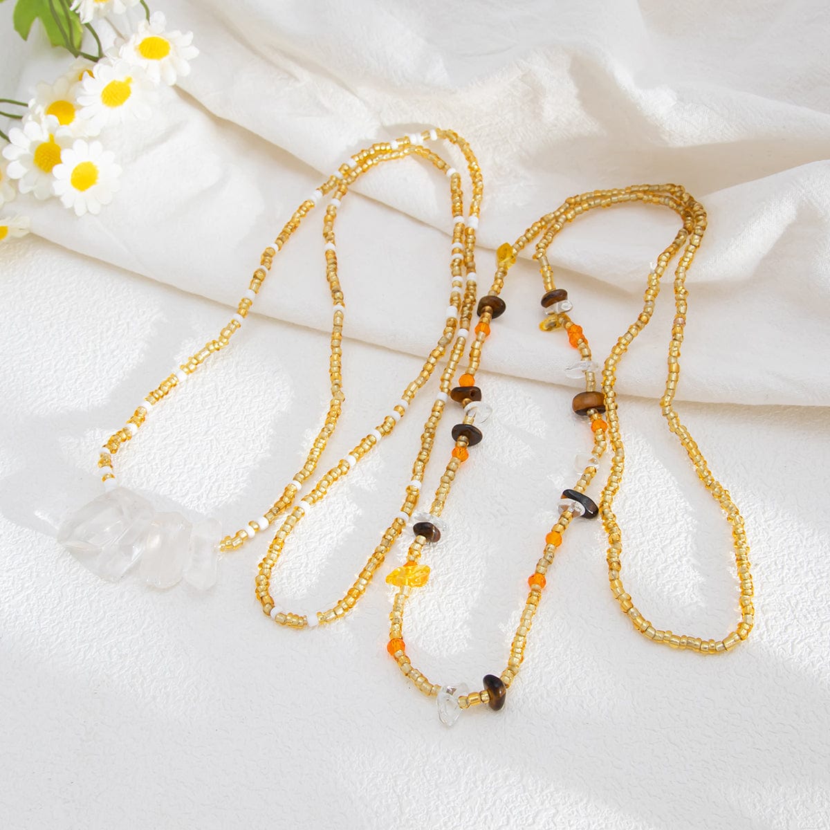 Boho 2pcs Turquoise Crystal Seed Beaded Belly Chain Set - ArtGalleryZen