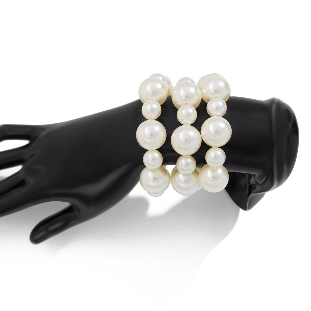 Boho 3pcs Chunky Pearl Chain Stackable Bracelet Set - ArtGalleryZen