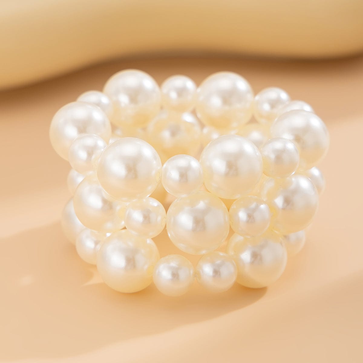 Boho 3pcs Chunky Pearl Chain Stackable Bracelet Set - ArtGalleryZen
