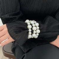 Thumbnail for Boho 3pcs Chunky Pearl Chain Stackable Bracelet Set - ArtGalleryZen