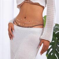Thumbnail for Boho 3pcs Conch Shell Starfish Tassel Pearl Waist Chain Set - ArtGalleryZen