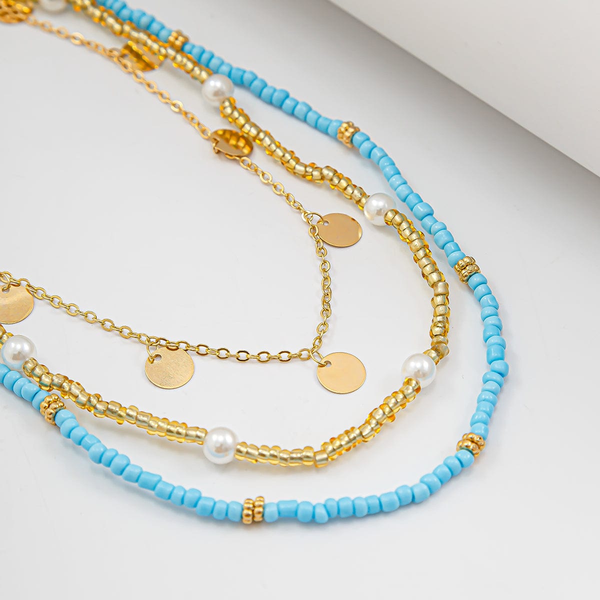 Boho 3Pcs Sequin Tassel Pearl Crystal Beaded Belly Chain Set - ArtGalleryZen