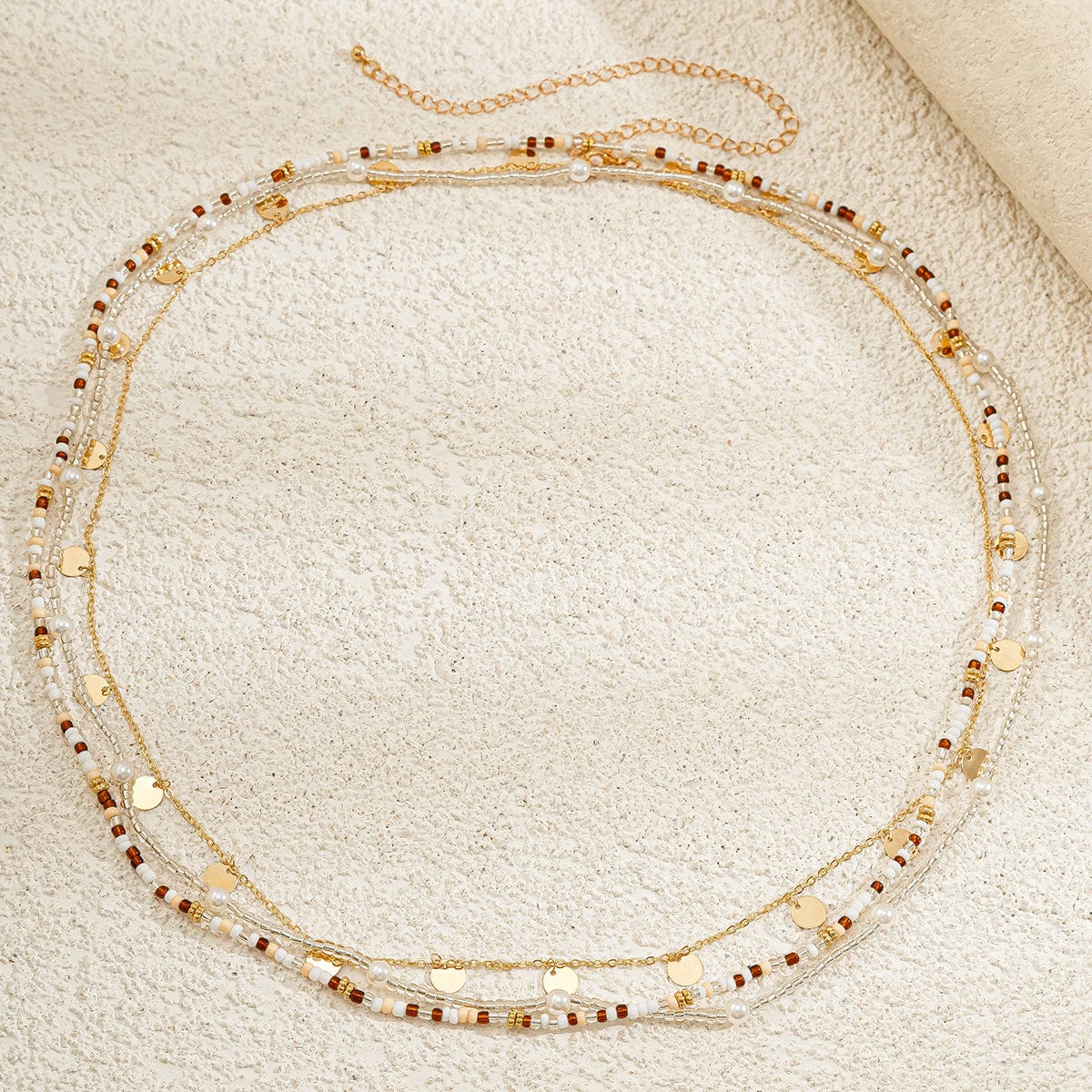 Boho 3Pcs Sequin Tassel Pearl Crystal Beaded Belly Chain Set - ArtGalleryZen