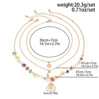 Thumbnail for Boho 3Pcs Sun Moon Star Pendant Colorful Turquoise Stone Necklace Set - ArtGalleryZen