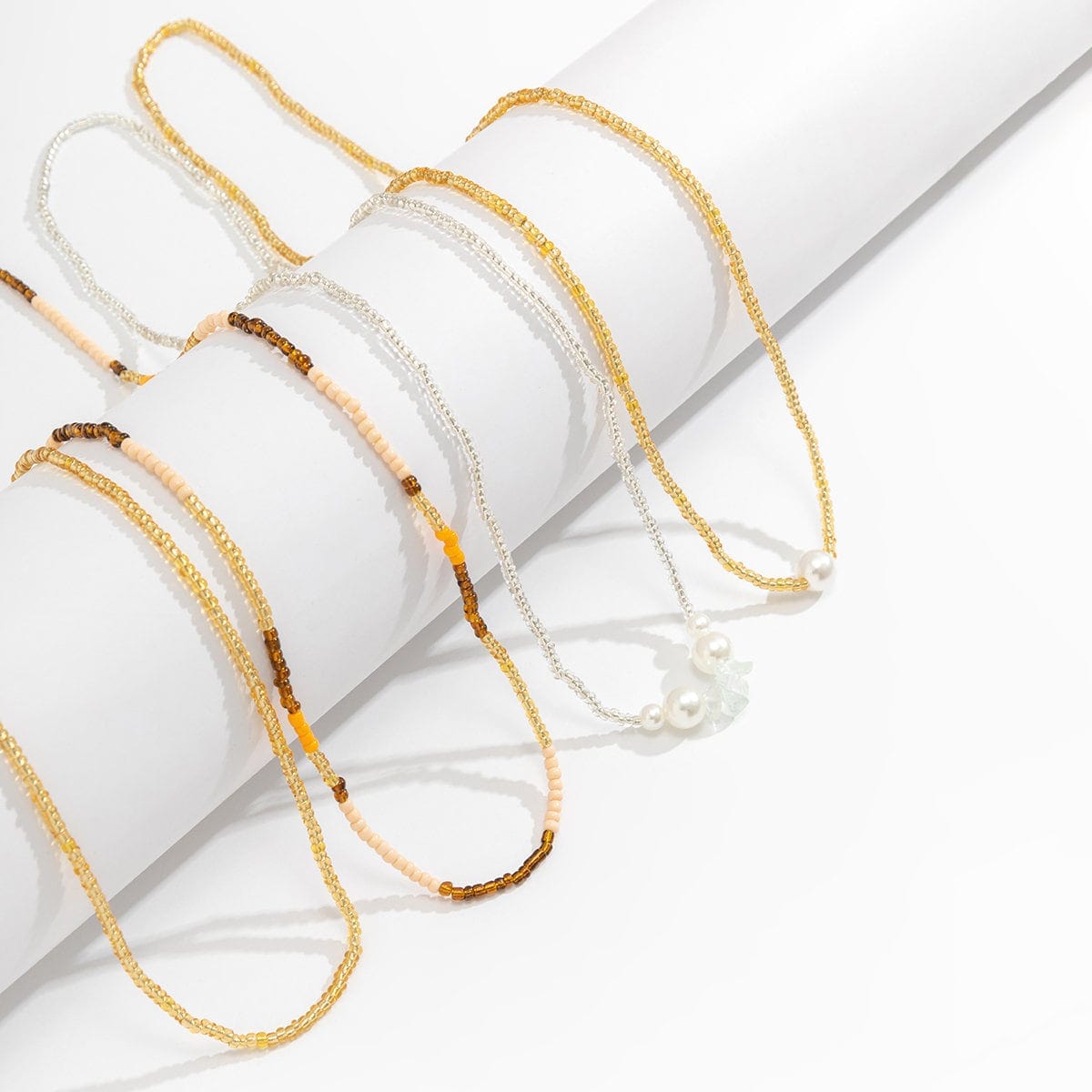 Boho 4 Pieces Pearl Charm Beaded Waist Chain Set - ArtGalleryZen