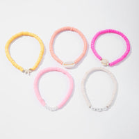 Thumbnail for Boho 5pcs Conch Starfish Turtle Charm Pearl Polymer Clay Beaded Anklet Set - ArtGalleryZen
