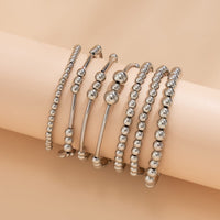 Thumbnail for Boho 7 Pcs Silver Plated Ball Chain Stackable Bracelet Set - ArtGalleryZen