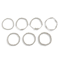 Thumbnail for Boho 7 Pcs Silver Plated Ball Chain Stackable Bracelet Set - ArtGalleryZen