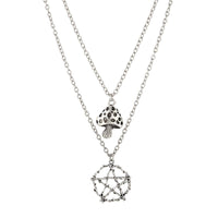Thumbnail for Boho Antique Mushroom Pentagram Pendant Chain Necklace Set - ArtGalleryZen