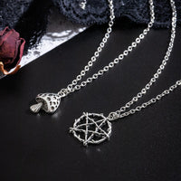 Thumbnail for Boho Antique Mushroom Pentagram Pendant Chain Necklace Set - ArtGalleryZen