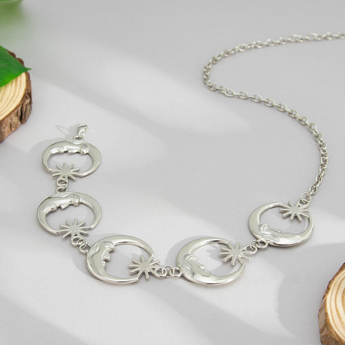 Boho Chunky Gold Silver Tone Sun Moon Waist Chain - ArtGalleryZen