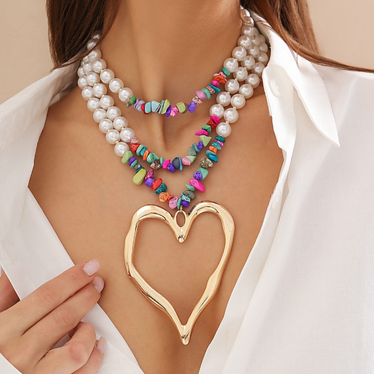 Double Strand White Keshi Multiple Colour Pearl Necklace – strungoutonpearls