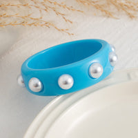 Thumbnail for Boho Colorful Pearl Resin Bangle Bracelet - ArtGalleryZen