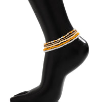 Thumbnail for Boho Dainty Layered Crystal Seed Beaded Anklet Set - ArtGalleryZen