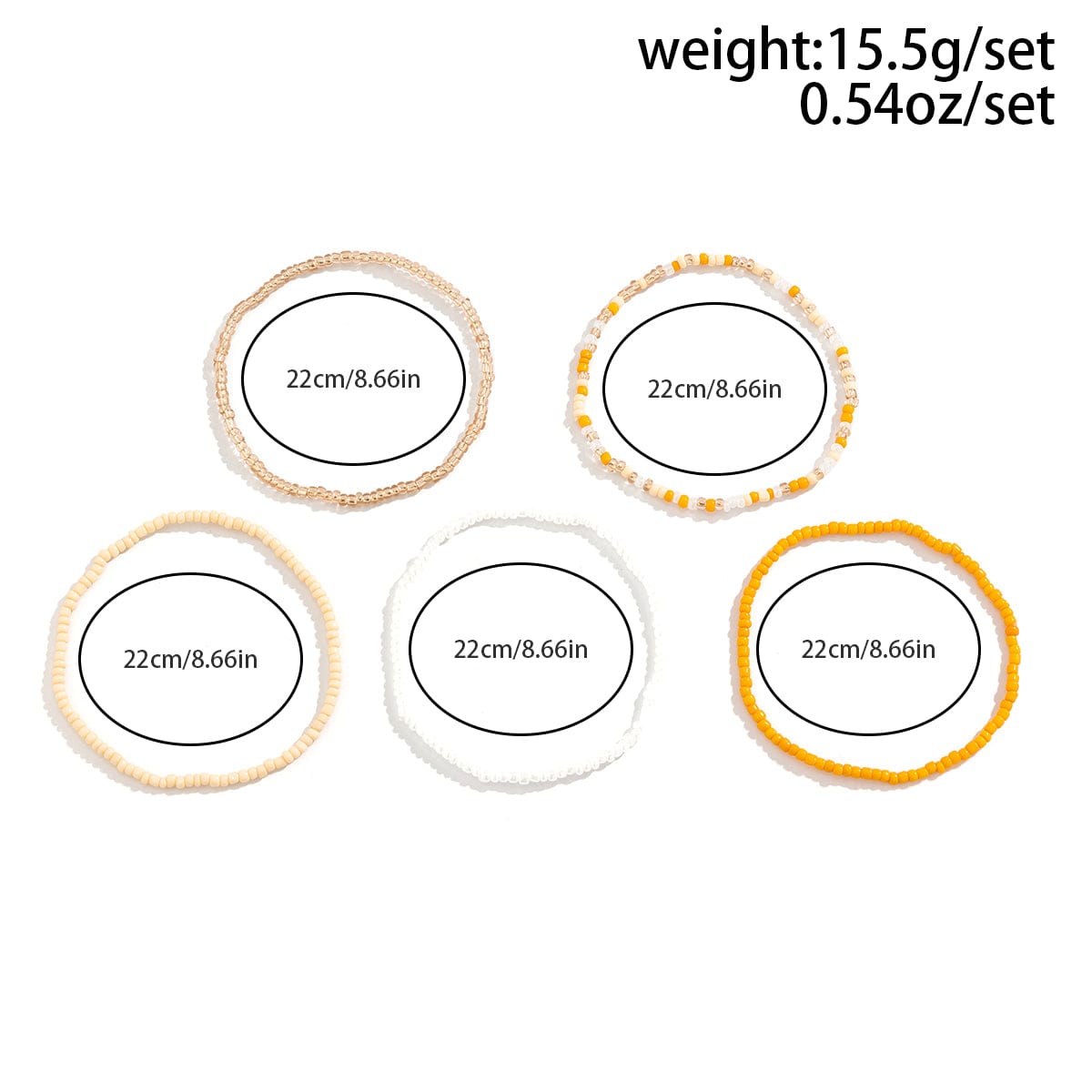 Boho Dainty Layered Crystal Seed Beaded Anklet Set - ArtGalleryZen