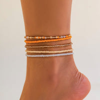 Thumbnail for Boho Dainty Layered Crystal Seed Beaded Anklet Set - ArtGalleryZen
