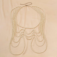 Thumbnail for Boho Dainty Layered Gold Silver Tone Pearl Waist Chain Body Chain - ArtGalleryZen